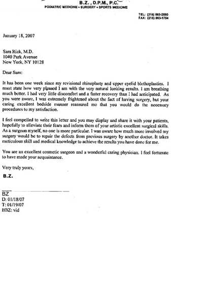 written testimonial #3877