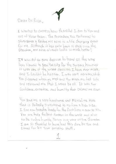 written testimonial #3870