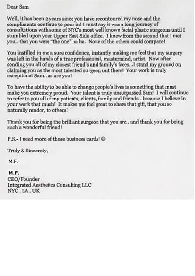 written testimonial #3916