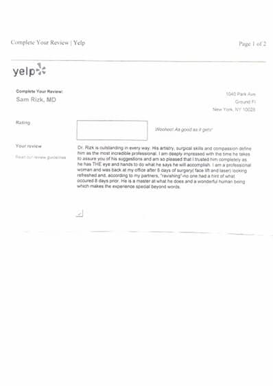 written testimonial #3955